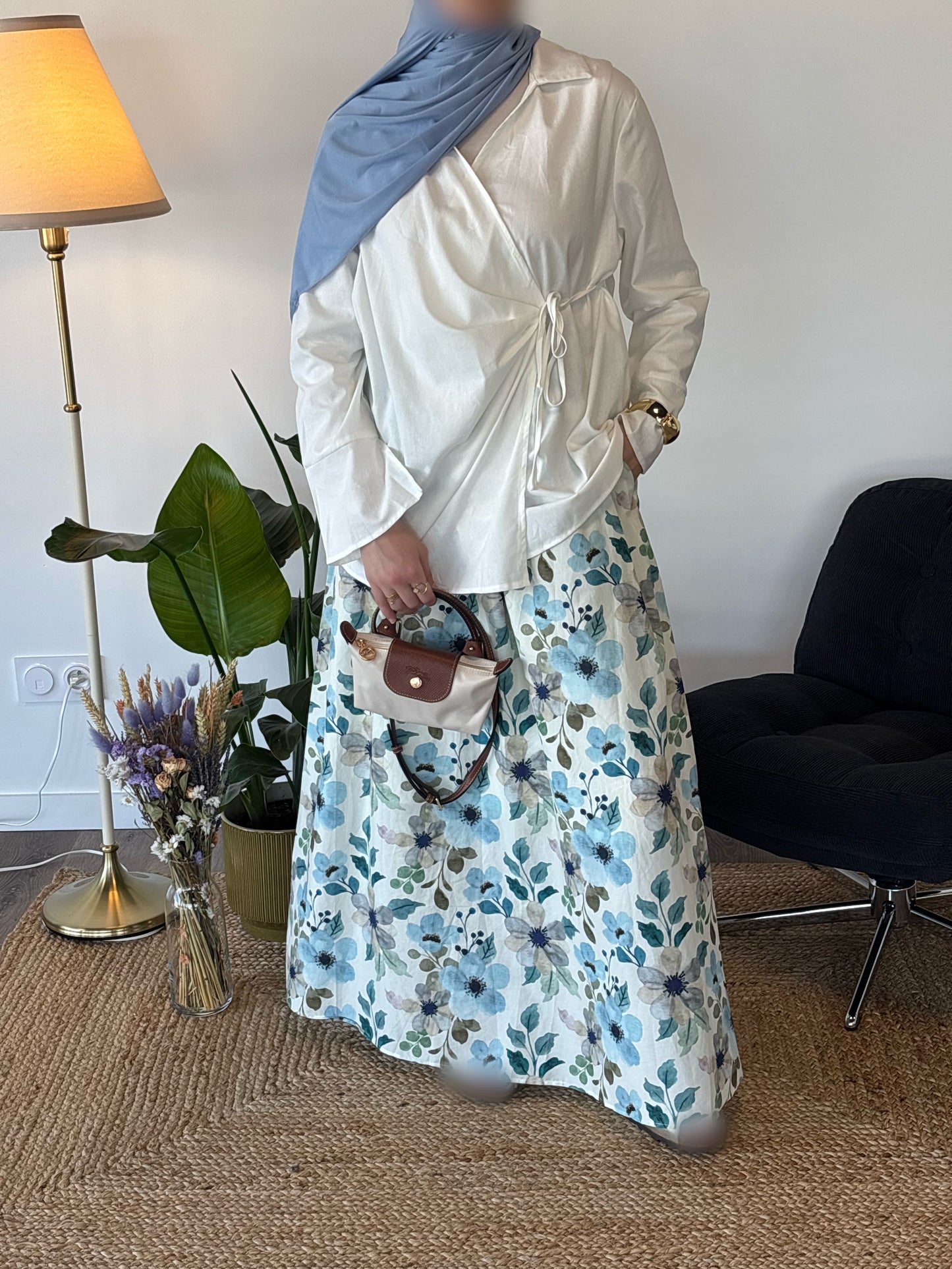 CHEMISIER CAMÉLIA BLANC