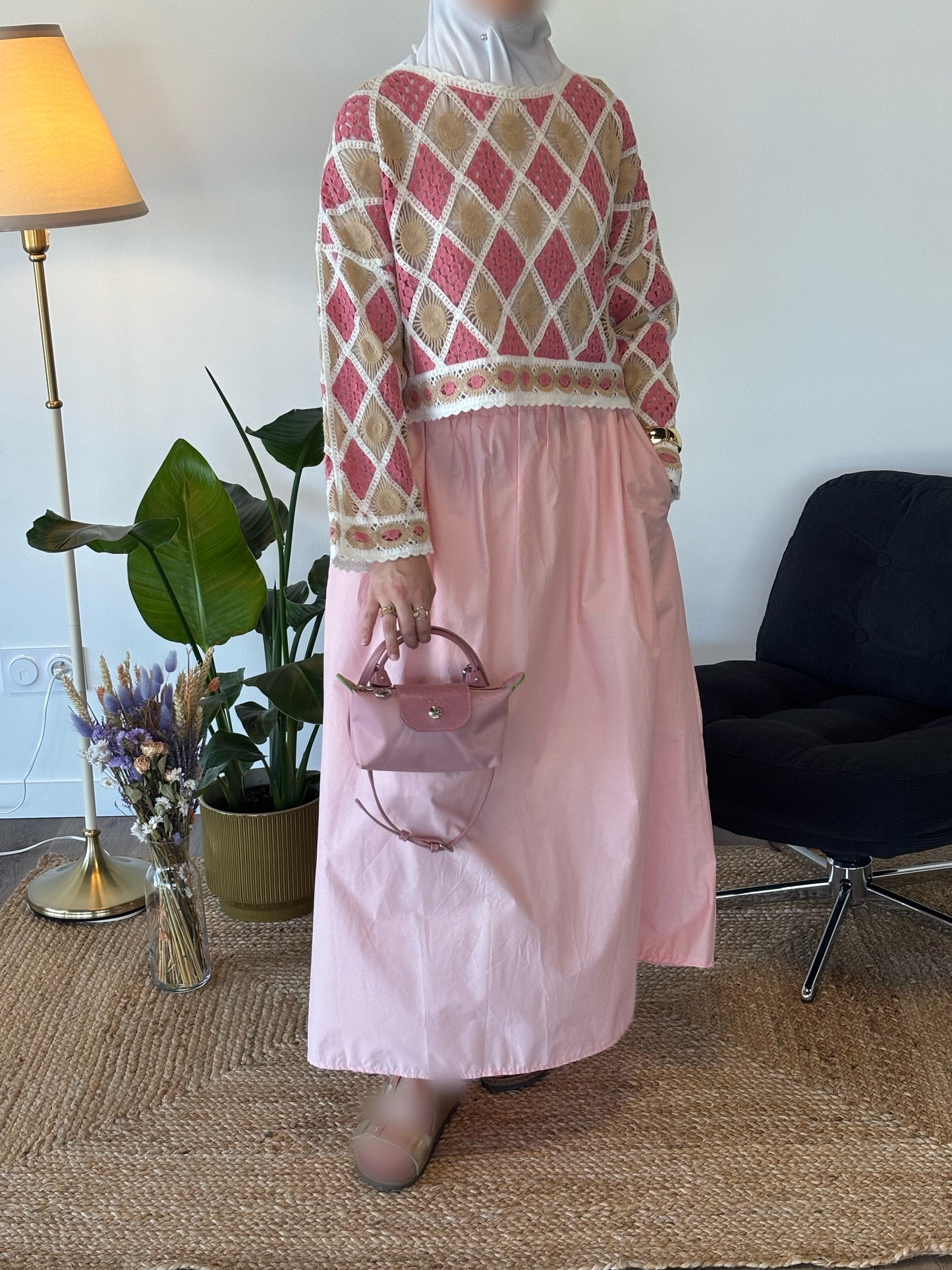 TOP EN MAILLE BALI ROSE