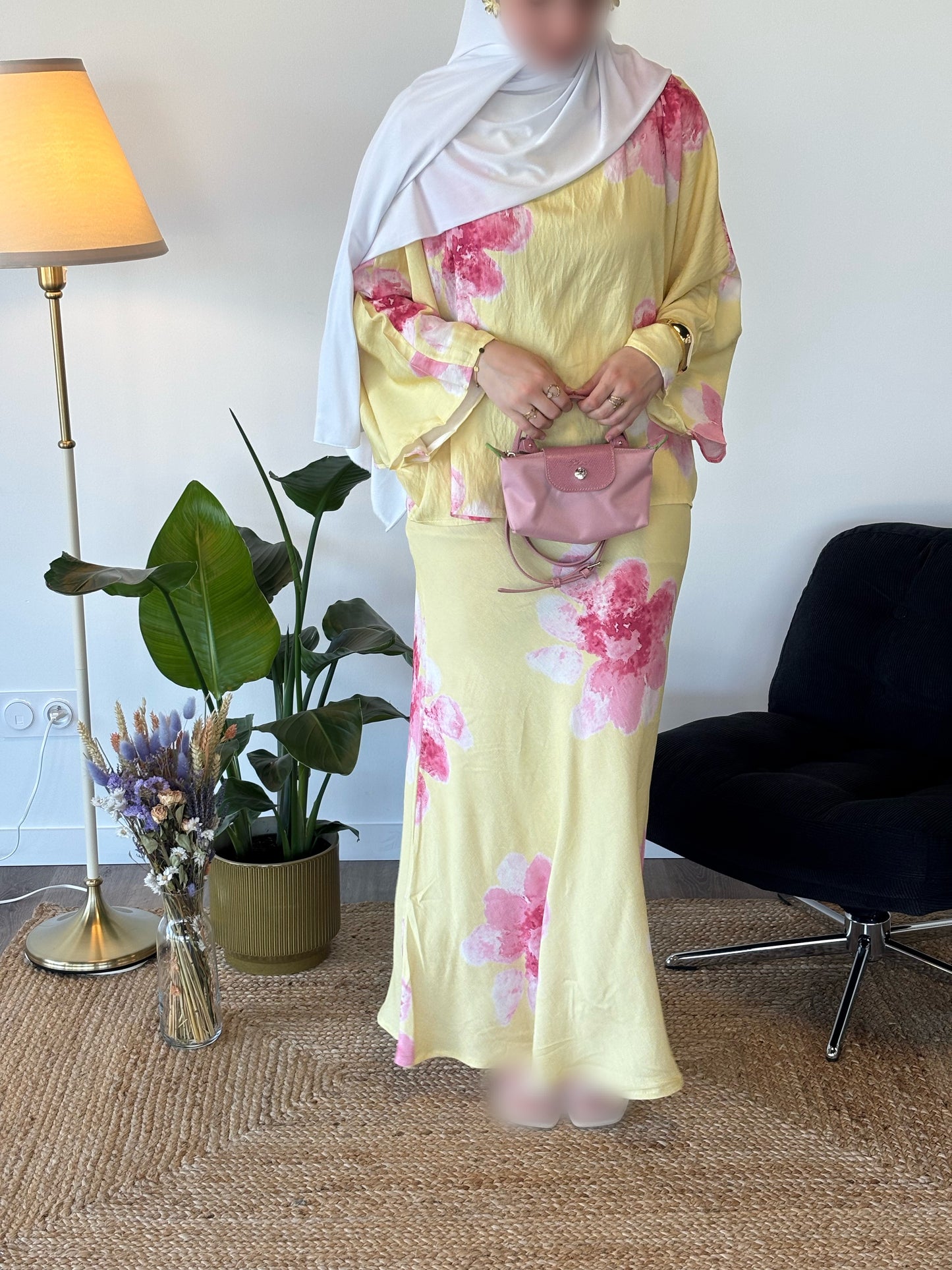 ENSEMBLE SAFIYA FLEURI JAUNE