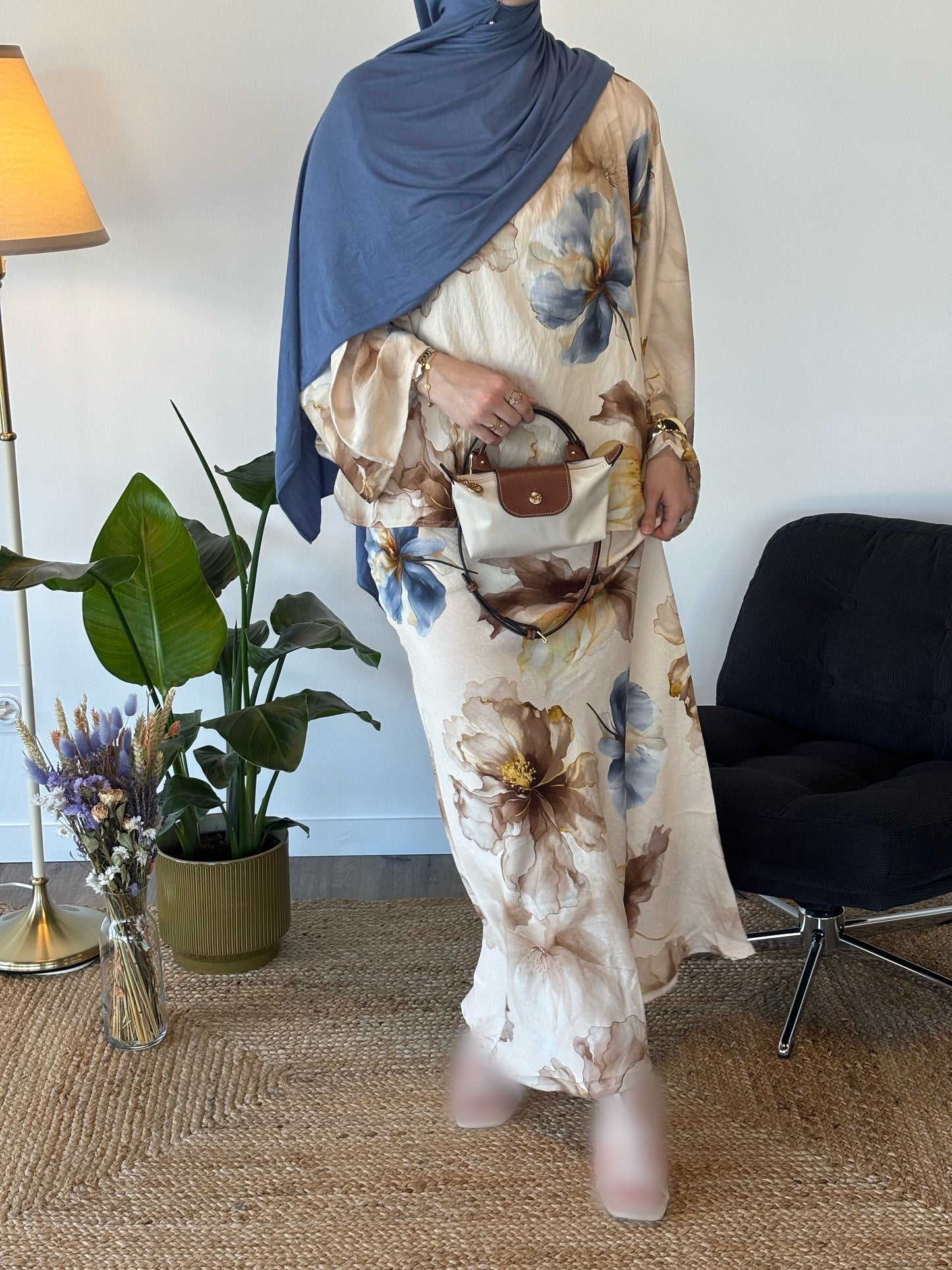 ENSEMBLE FLEURI MAÏNA MARRON