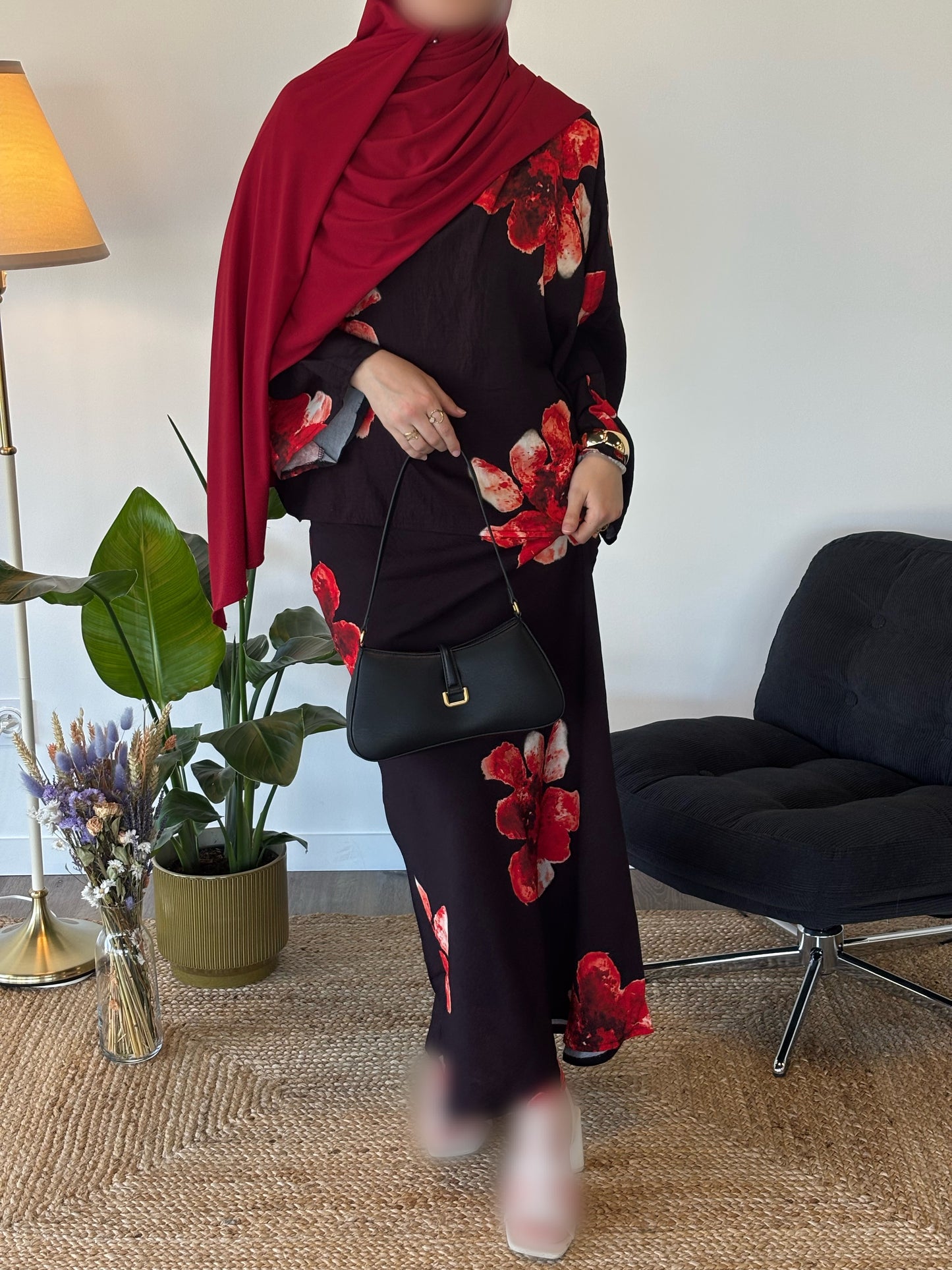 ENSEMBLE SAFIYA FLEURI NOIR