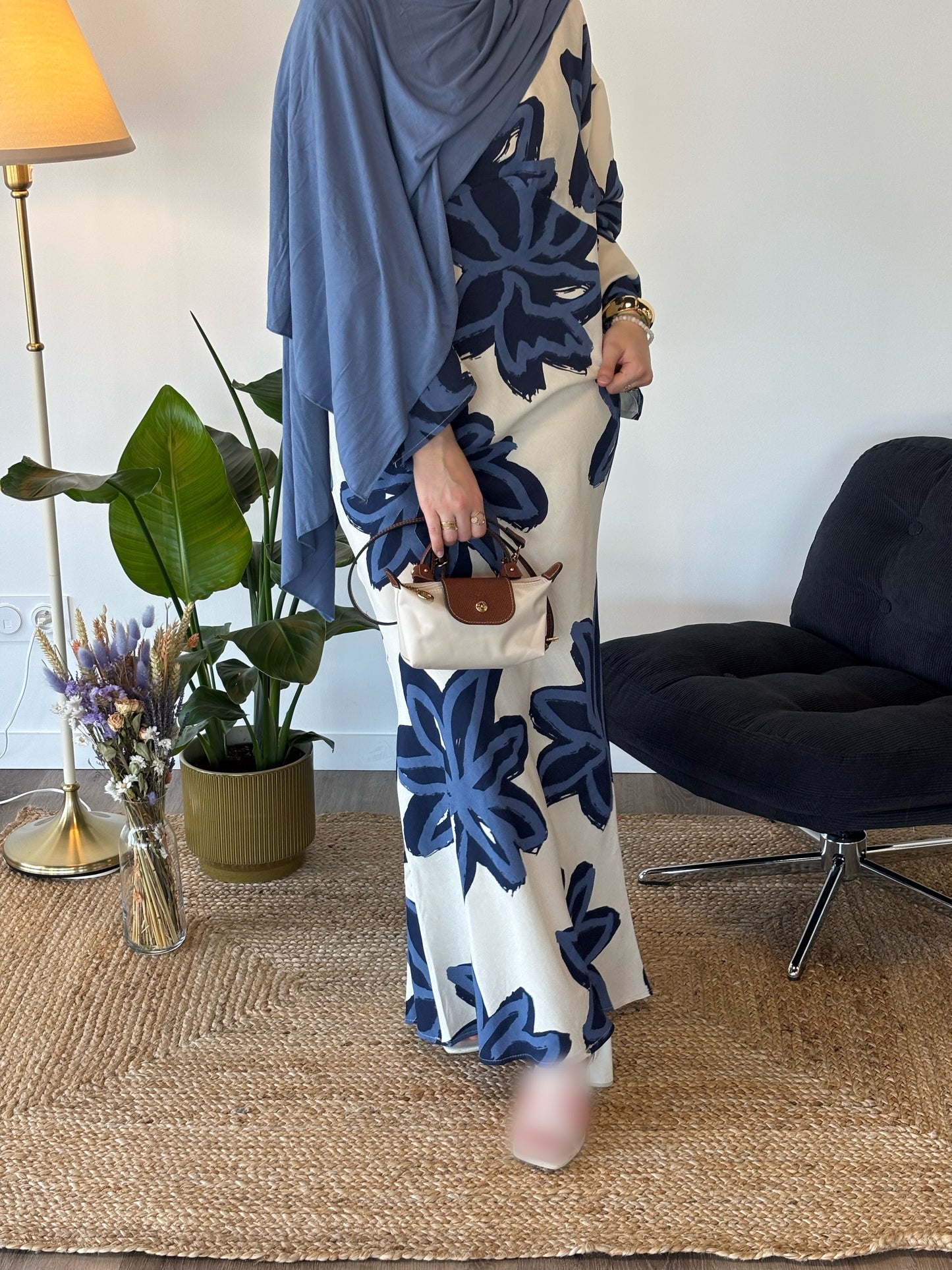 ROBE FLEURIE NAJAH BLEU