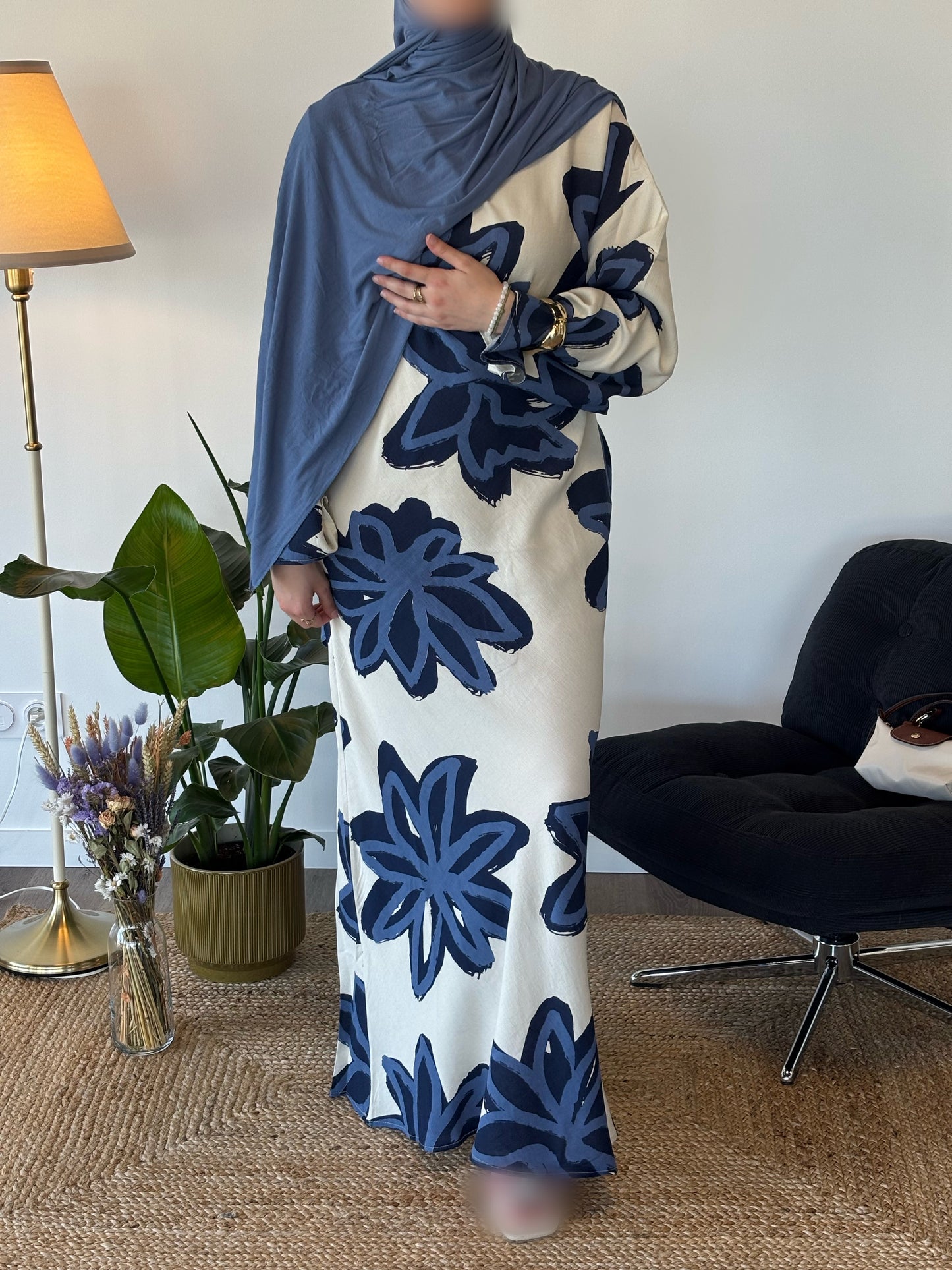ROBE FLEURIE NAJAH BLEU