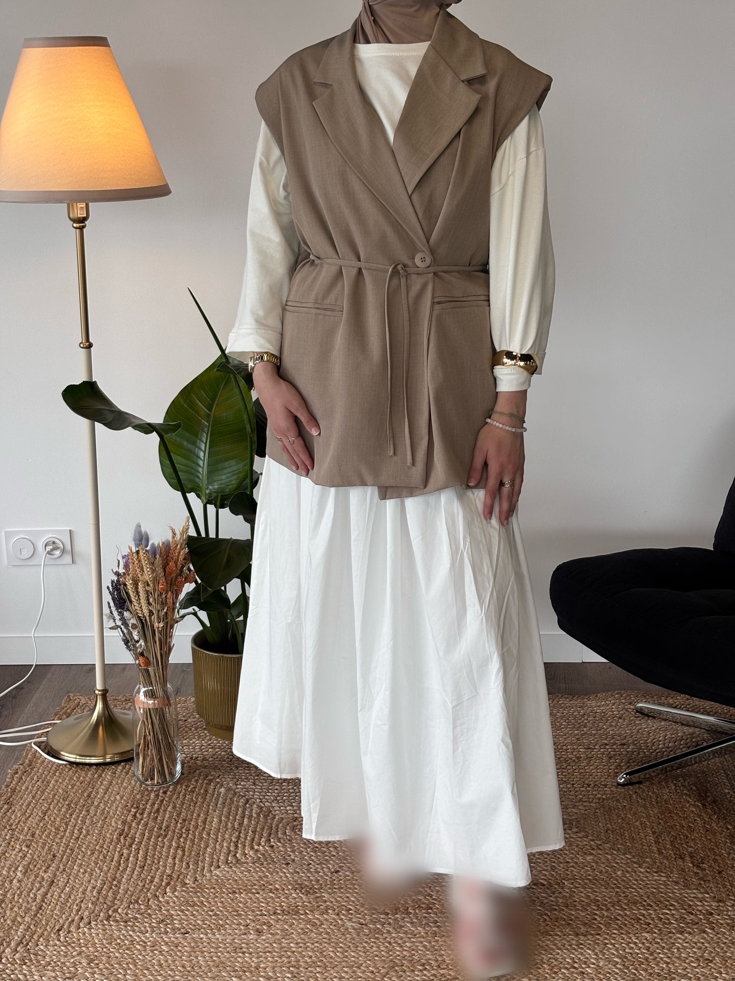 BLAZER SANS MANCHE SOHO TAUPE