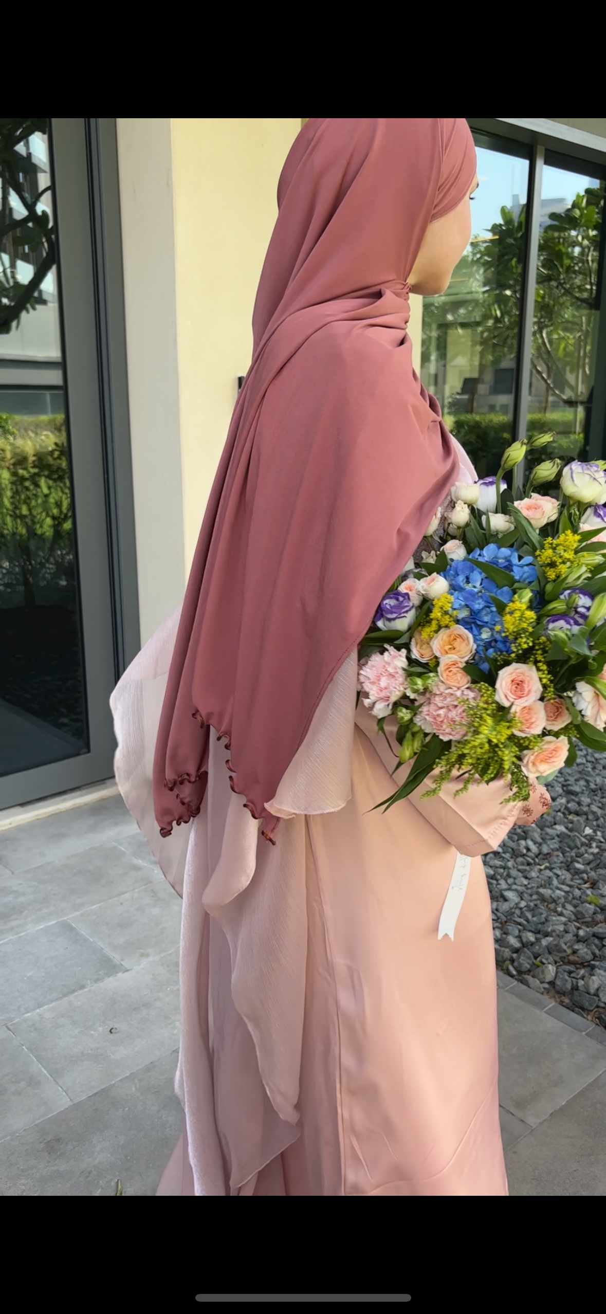 VOILE JERSEY PREMIUM À FROUFROUS ROSE ANDALOU