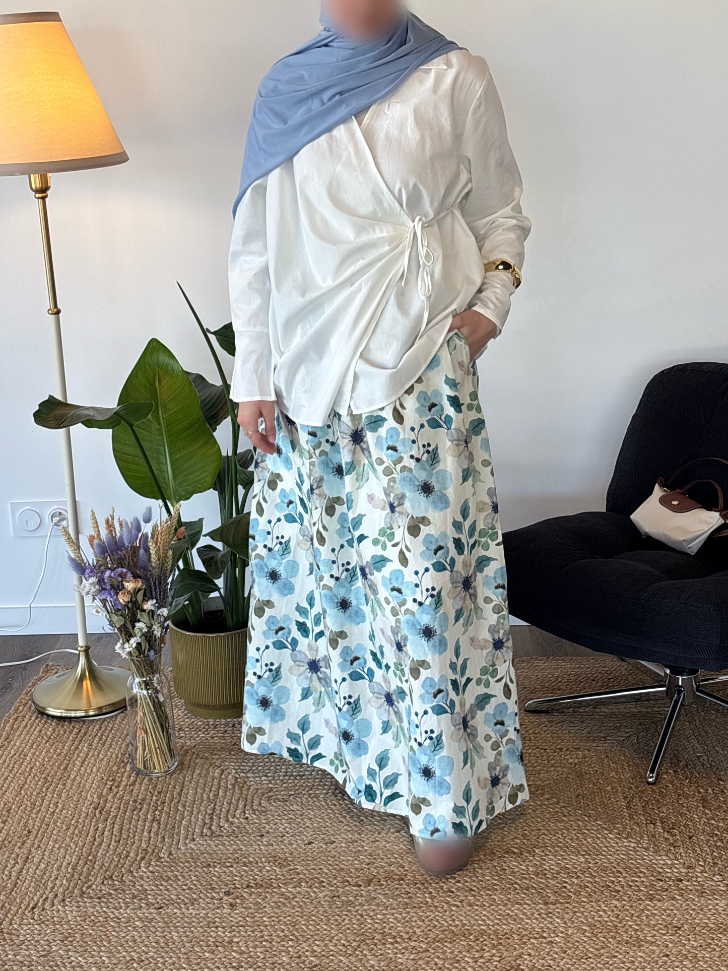 CHEMISIER CAMÉLIA BLANC