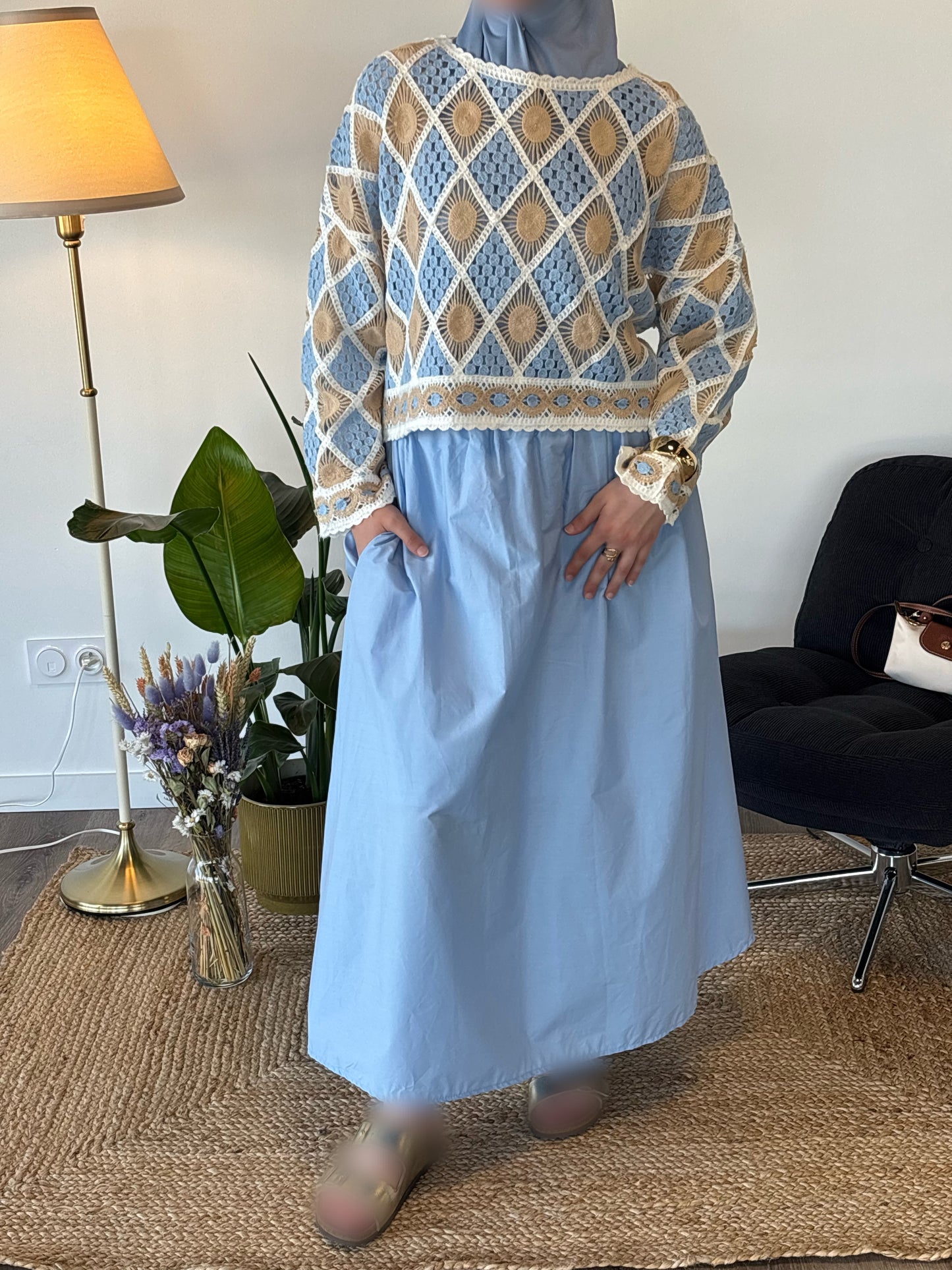TOP EN MAILLE BALI BLEU