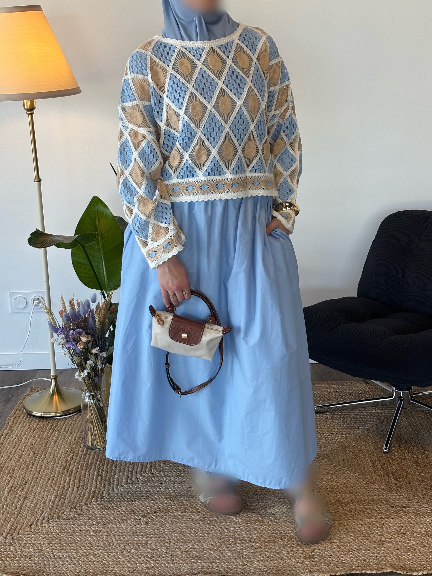 TOP EN MAILLE BALI BLEU