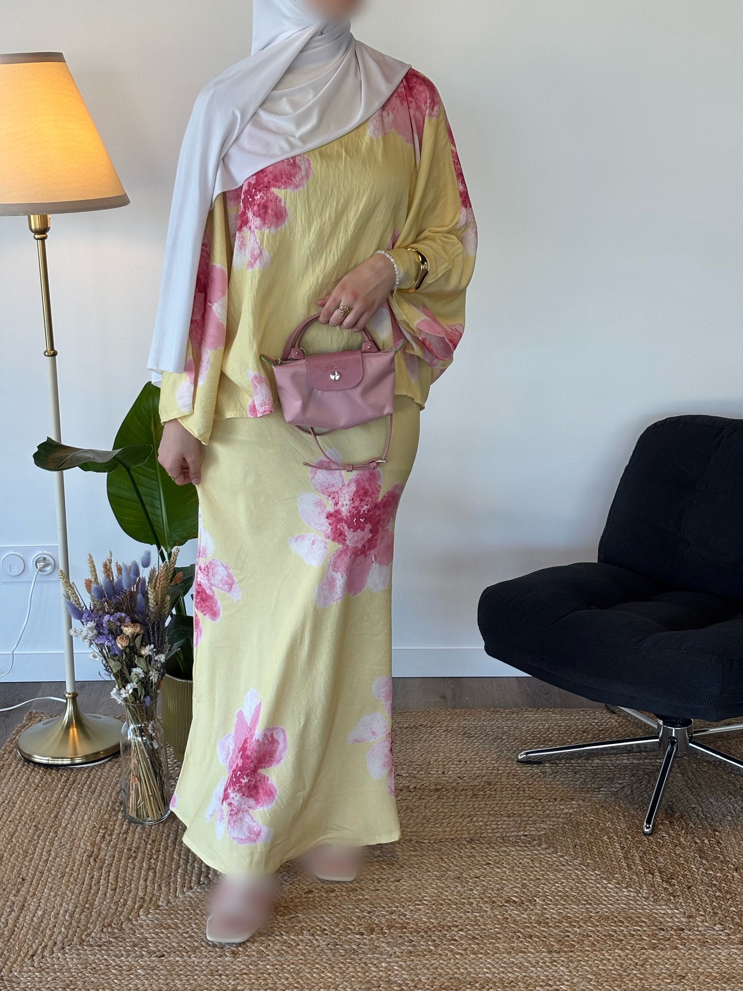 ENSEMBLE SAFIYA FLEURI JAUNE