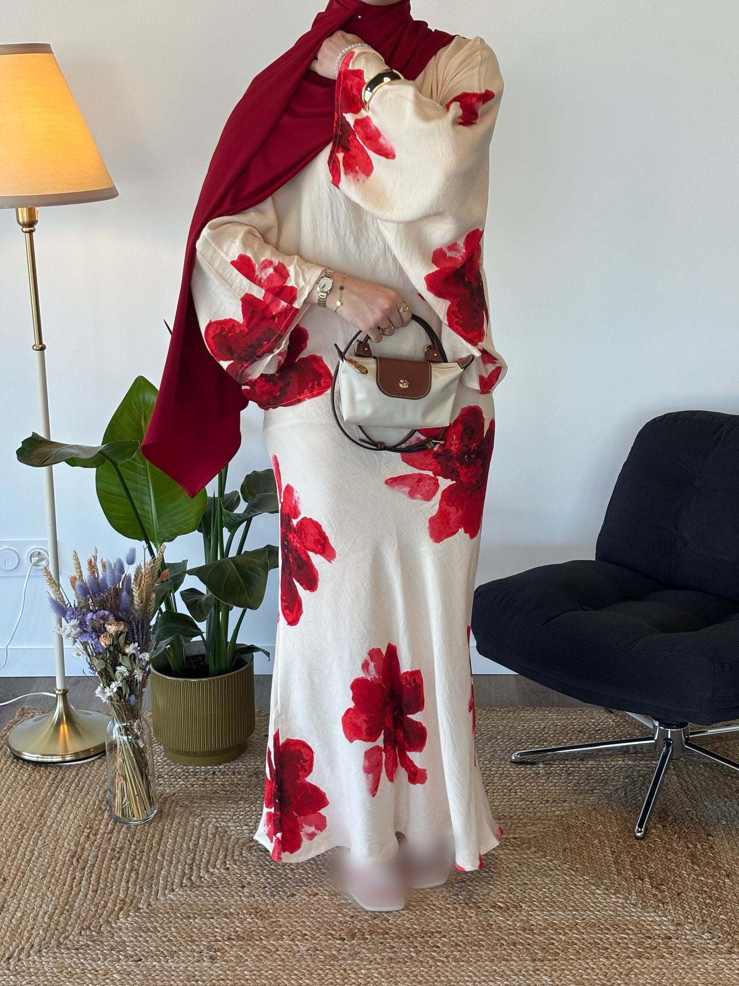 ENSEMBLE SAFIYA FLEURI CRÈME