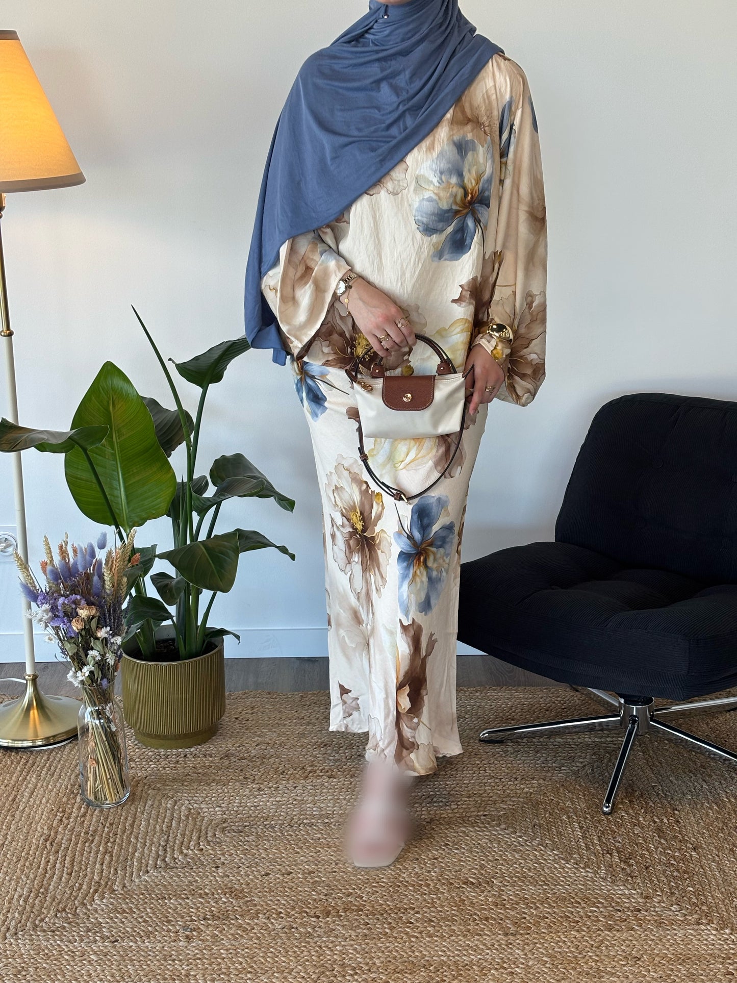 ENSEMBLE FLEURI MAÏNA MARRON