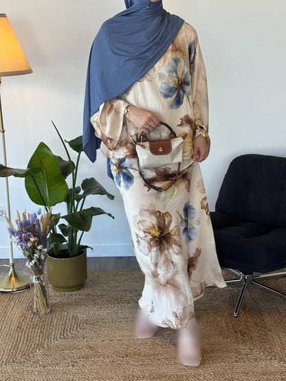 ENSEMBLE FLEURI MAÏNA MARRON