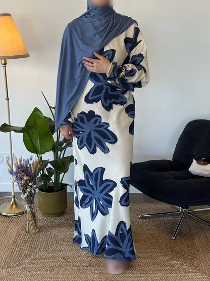 ROBE FLEURIE NAJAH BLEU