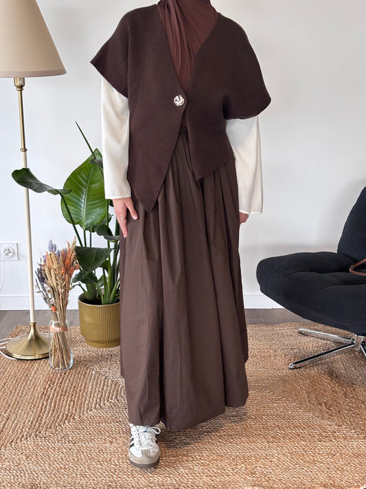 TOP ASYMÉTRIQUE SIENNA MARRON