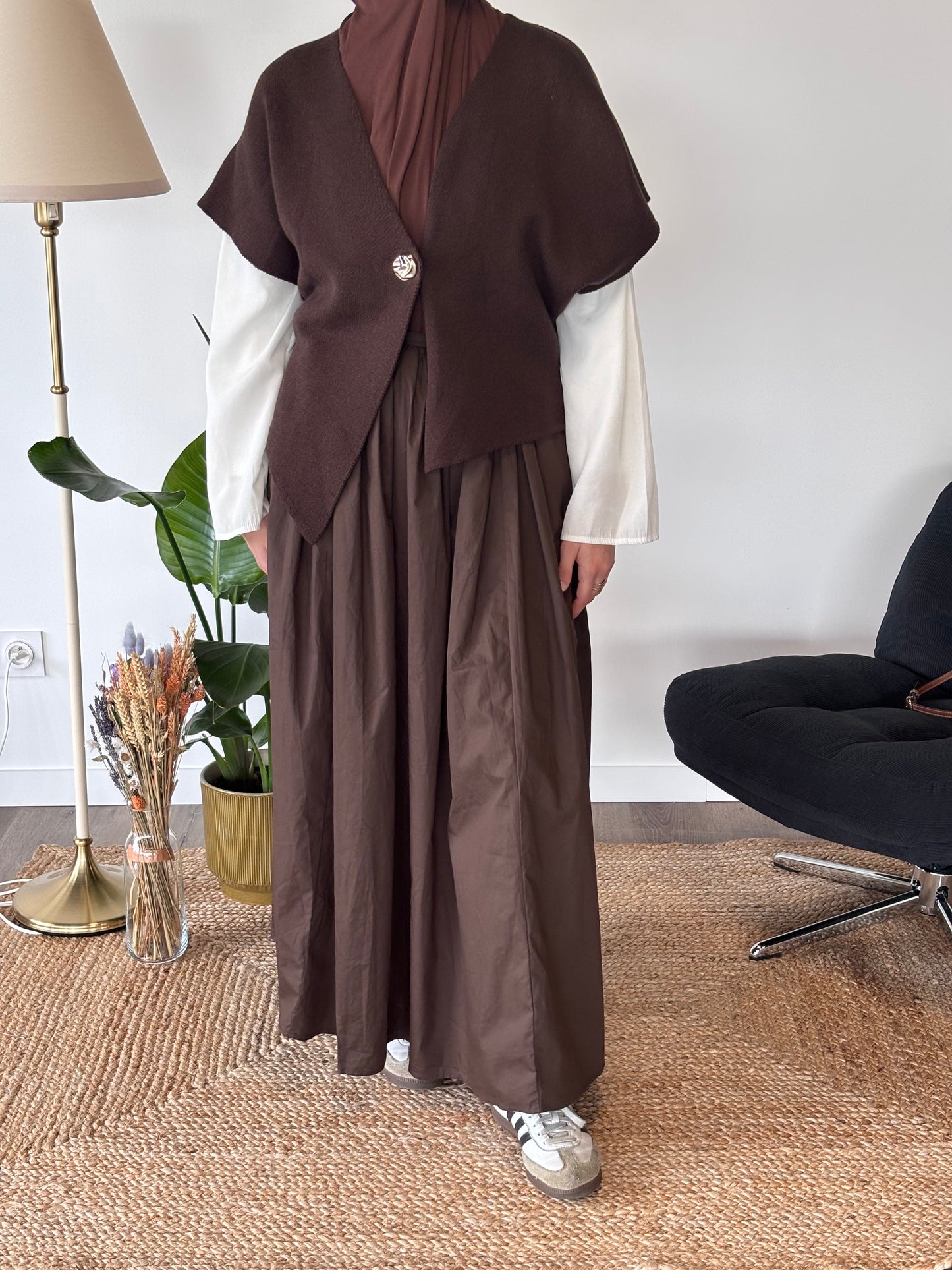 TOP ASYMÉTRIQUE SIENNA MARRON