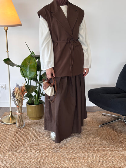BLAZER SANS MANCHE SOHO MARRON