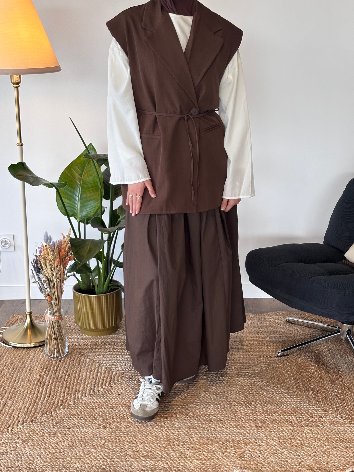 BLAZER SANS MANCHE SOHO MARRON