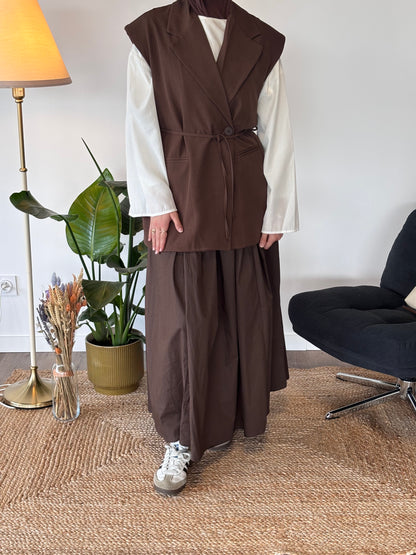 BLAZER SANS MANCHE SOHO MARRON