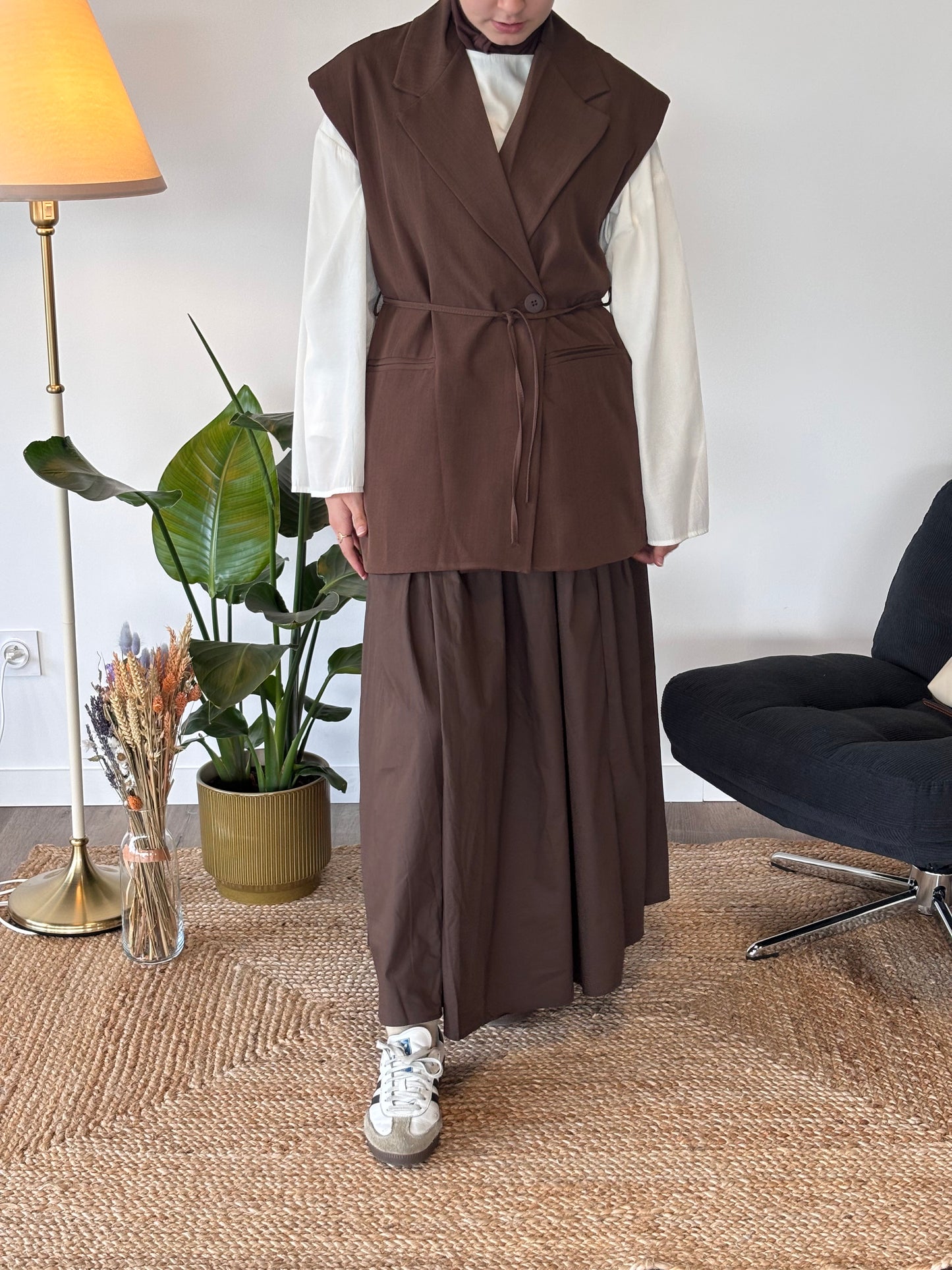 BLAZER SANS MANCHE SOHO MARRON