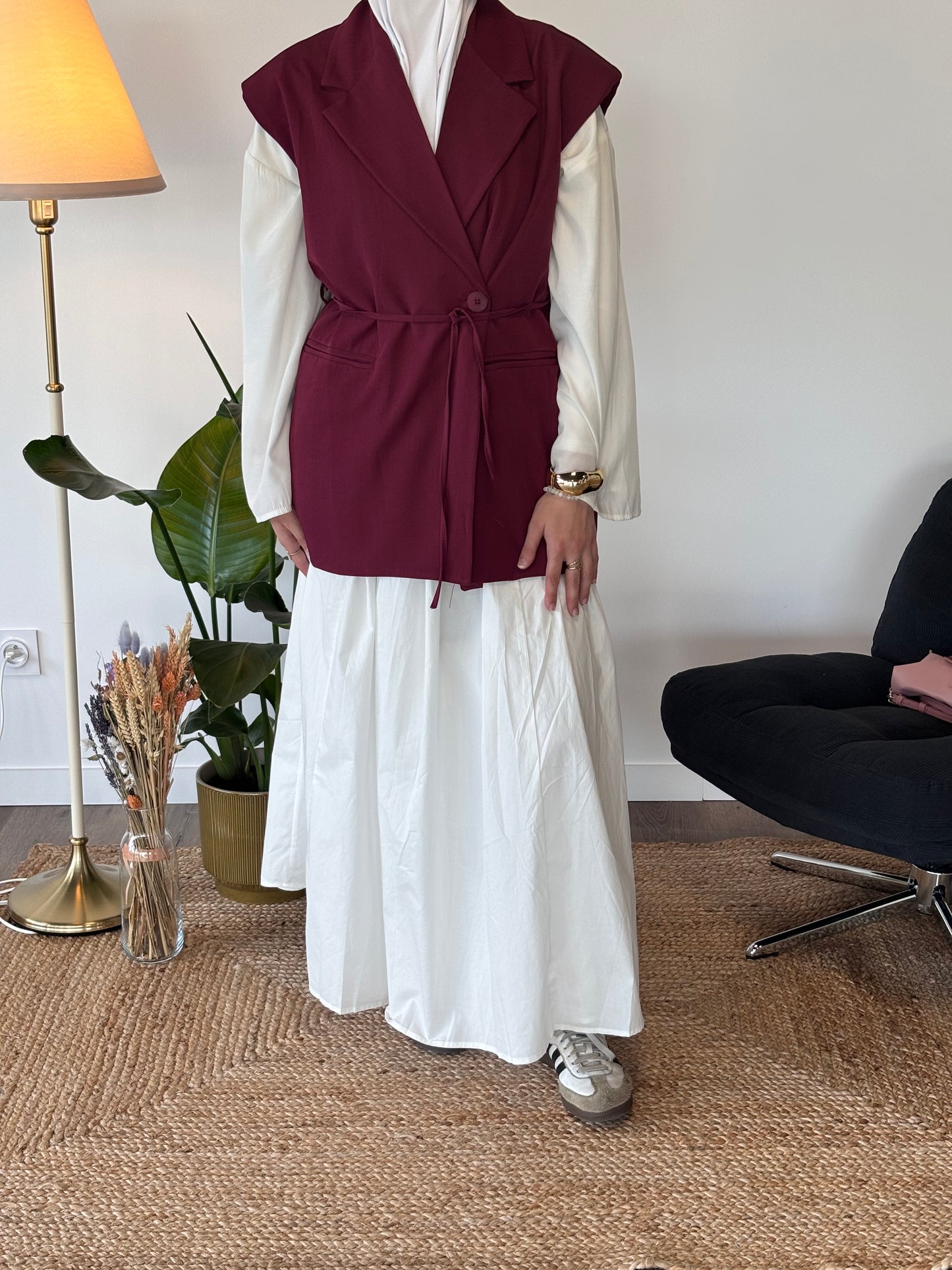 BLAZER SANS MANCHE SOHO BORDEAUX