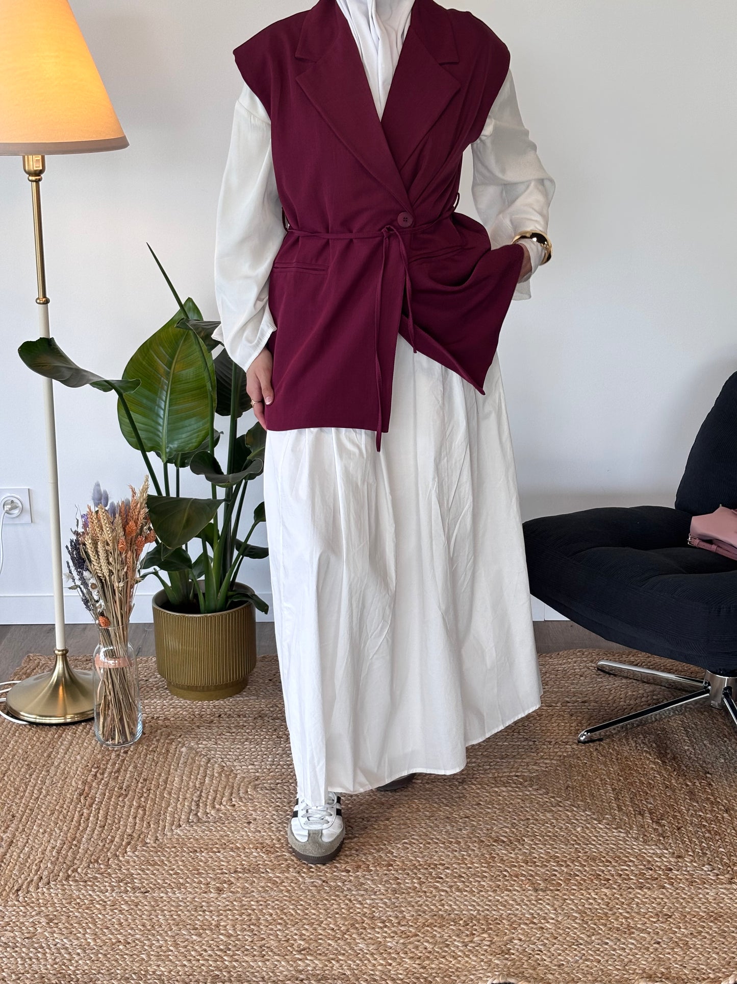 BLAZER SANS MANCHE SOHO BORDEAUX