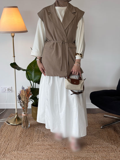 BLAZER SANS MANCHE SOHO TAUPE