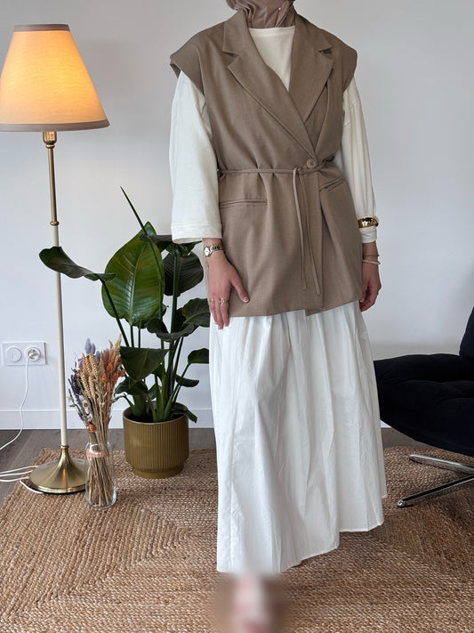 BLAZER SANS MANCHE SOHO TAUPE