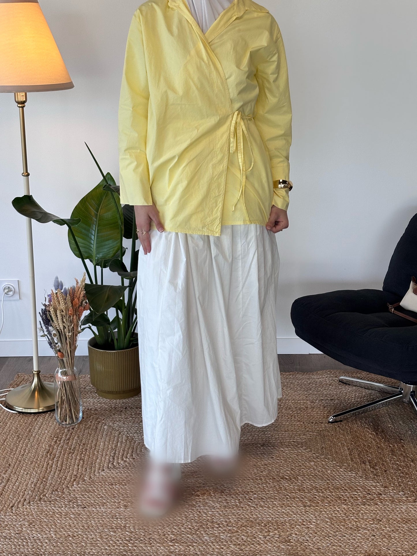 CHEMISIER A NOUER OLYMPE JAUNE