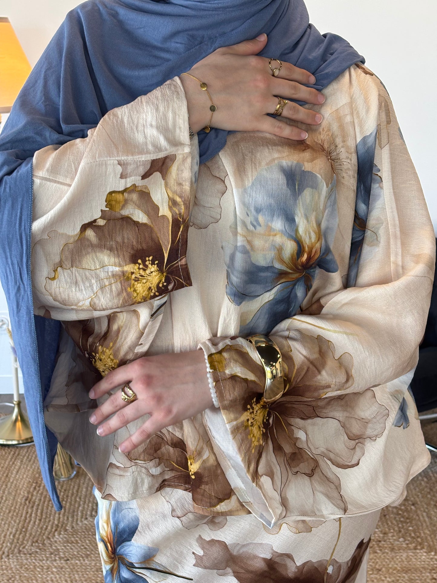 ENSEMBLE FLEURI MAÏNA MARRON