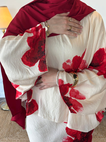 ENSEMBLE SAFIYA FLEURI CRÈME