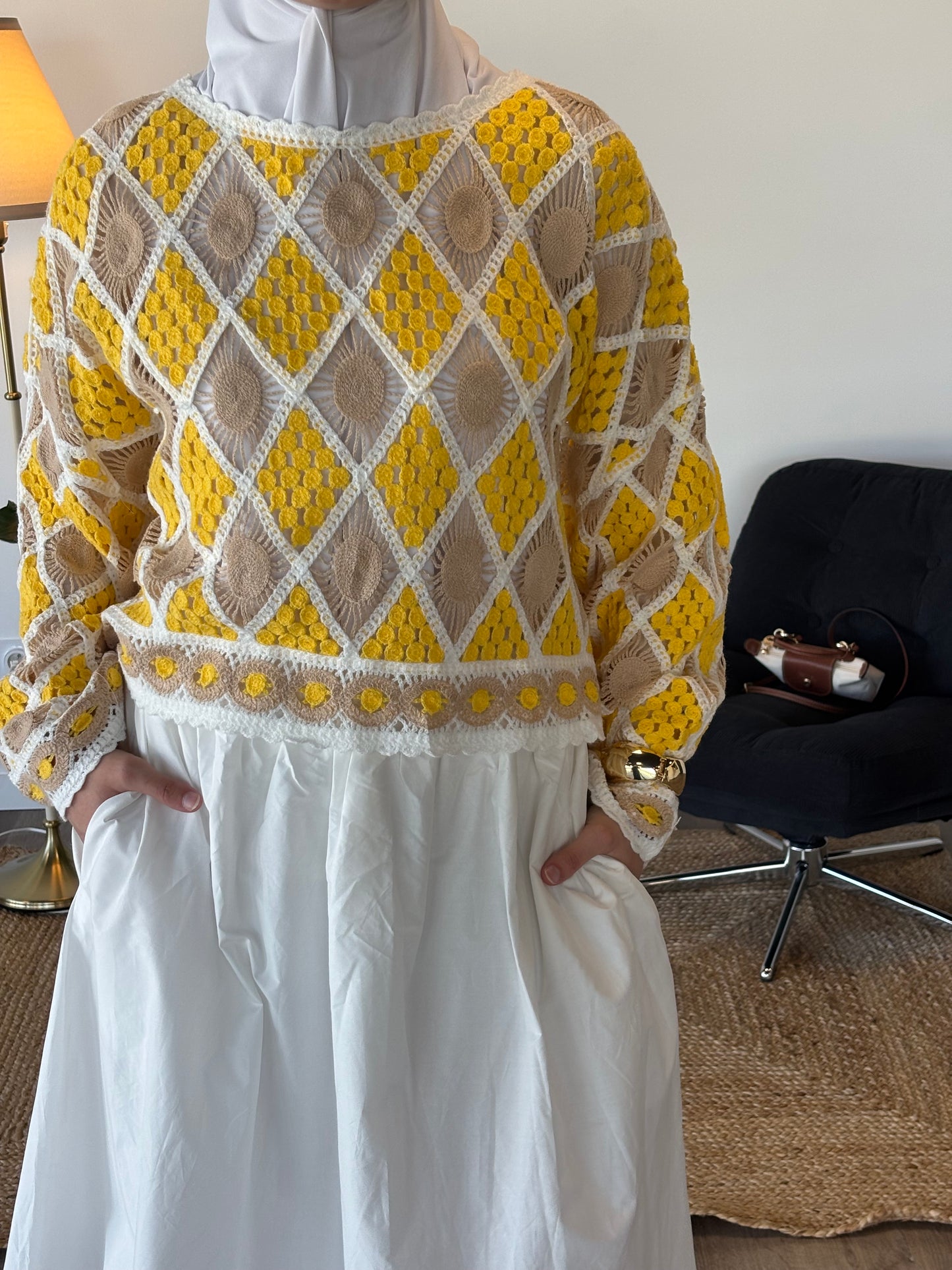 TOP EN MAILLE BALI JAUNE
