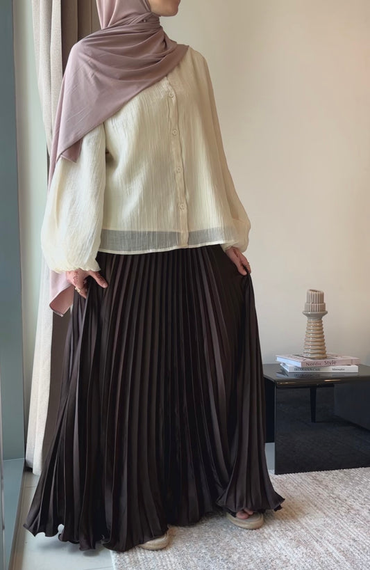 JUPE PLISSÉE LAYLA CHOCOLAT