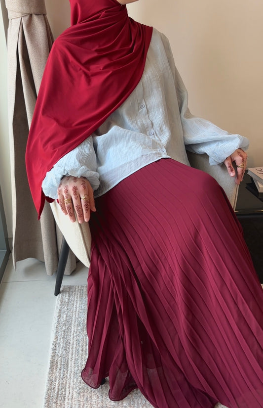 JUPE PLISSÉE LAYLA CERISE