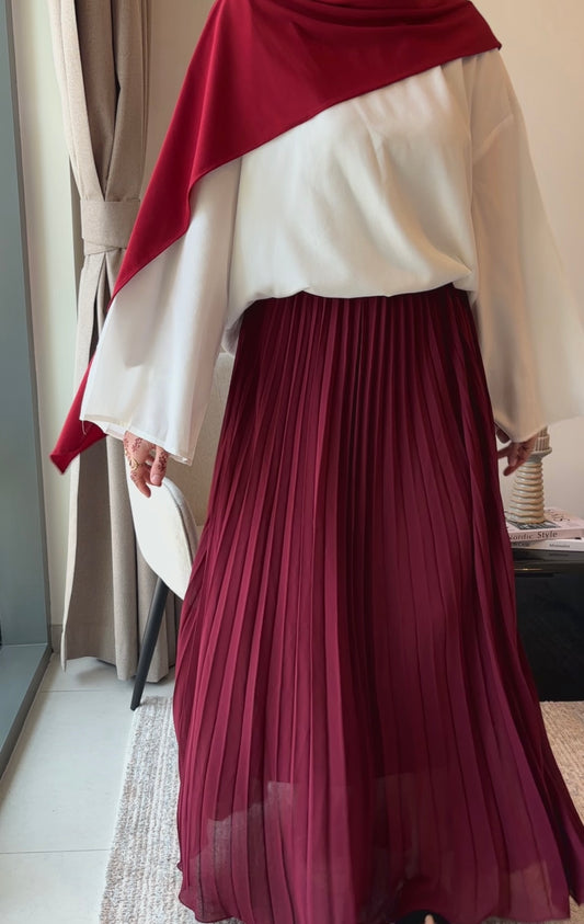 JUPE PLISSÉE LAYLA CERISE