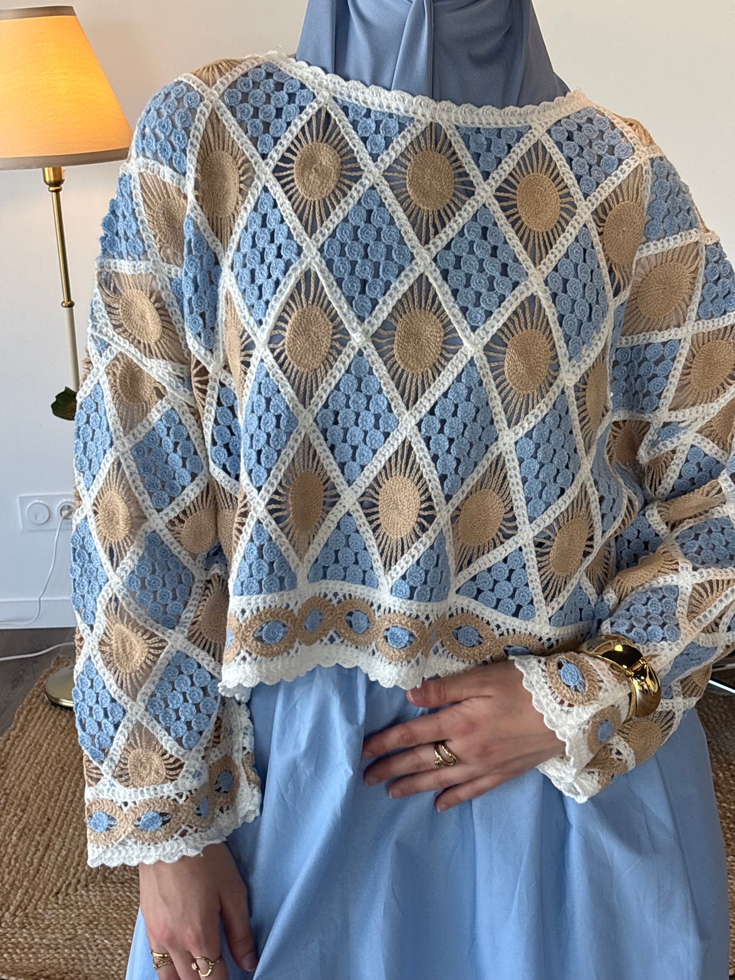 TOP EN MAILLE BALI BLEU